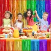 2pcs Rainbow Tinsel Curtain Party Backdrop Foil Door Curtain Fringe