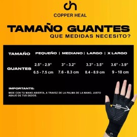 Copper Heal Guantes Compresión Copper Heal Cobre Artritis Alivia Dolor