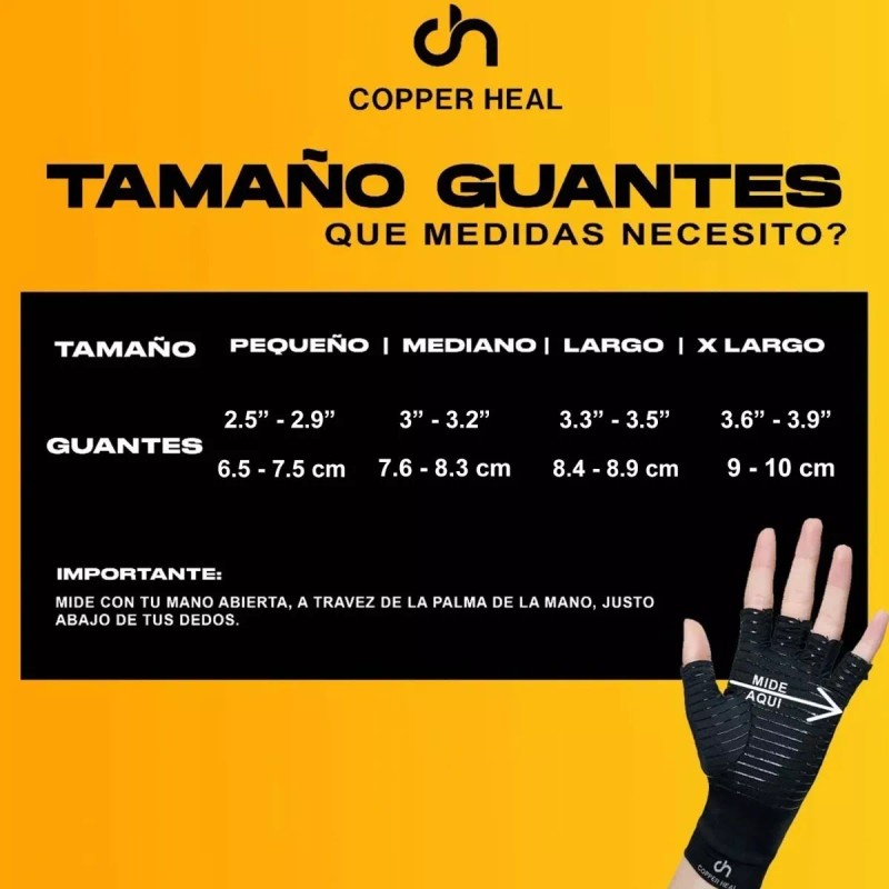 Copper Heal Guantes Compresión Copper Heal Cobre Artritis Alivia Dolor