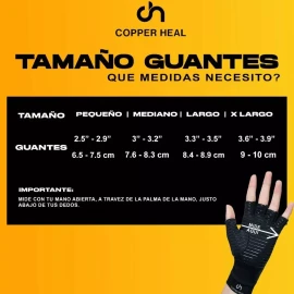 Copper Heal Guantes Compresión Copper Heal Cobre Artritis Alivia Dolor