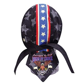 EvelKnievel Doo Rag Patriotic Stars Skull Cap Bandana Robbie Motorcycle Helmet Liner