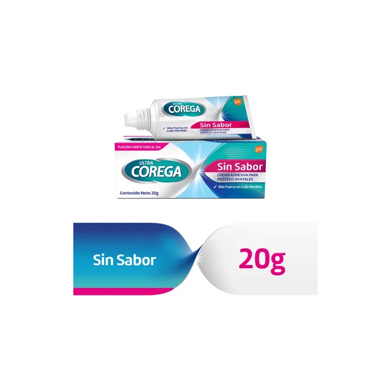 Cremma Adhesiva Ultra Corega para Prótesis Dentales Sin Sabor 20
