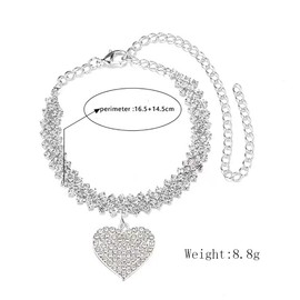 Prosy Beach Star Butterfly Crystal Anklet Silver Ankle Bracelet Love Heart Summer Foot Jewellery Accessories for Women and Girls (A)