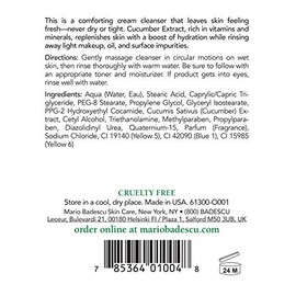 Mario Badescu Jabón en crema de pepino - Limpiador facial suave y cremoso con vitaminas y minerales - Elimina maquillaje ligero, aceite e impurezas - 