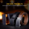 2 Pack Leather Ratchet Belt for Men Adjustable Dress Belt