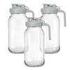 TOMNK Glass Pitcher with Pour Spout Lid, 64OZ Leak-proof Wide