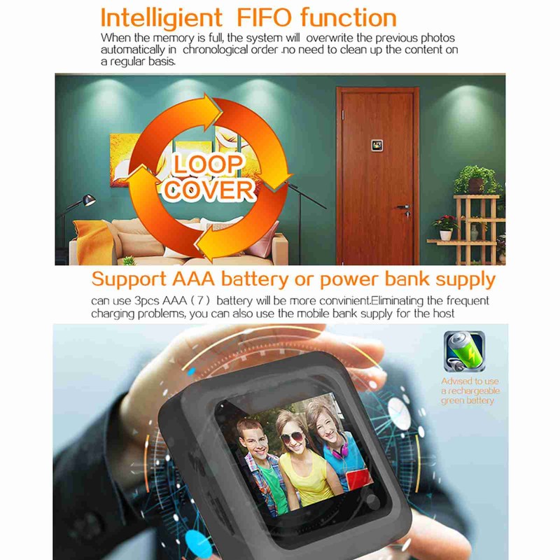 2.4 Inch Video Doorbell 145 Degree Peephole Viewer Video Eye