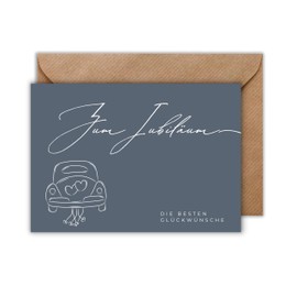 Jubiläum Karte mit Umschlag - Geschenkkarte Jahrestag Hochzeit Handschrift Firmengründung Dienst Karrierre Partnerschaft Zusammenarbeit Glückwunsch Geschäftsjubiläum Feier (DIN A6)