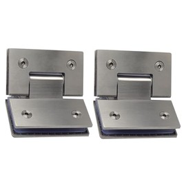 Cokritsm 2Pack Silver Glass Shower Door Hinges 180 Degrees Glass Door Hinges Replacement Parts with Mounting Hardware Stainless Steel Bathroom Gate Clamp for 8-12mm Glass