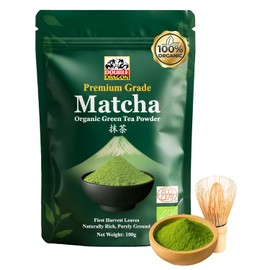 Double Dragon Organic Matcha Green Tea Powder - Premium Ceremonial Grade