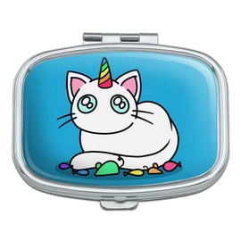 Unicorn Cat with Rainbow Mouse Toys Rectangle Pill Case Trinket Gift Box