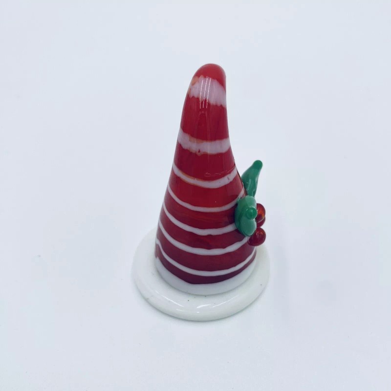 Pier 1 Glass Santa Hat Figurine Candy Cane Striped New