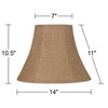 Set of 2 Bell Lamp Shades Natural Burlap Large 7"