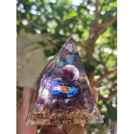 ycyingcheng Energy Protection Chakra Healing Crystals Pyramid for Positive Energy Reiki Supplies, Opal Crystal Pyramid Lucky Stone for Family Friend Birthday Present