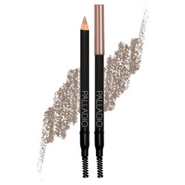 Palladio Lápiz de cejas, Crea Líneas Como Pelos, Rellena Cejas, Cepillo Adjunto Suaviza Trasos de Lápiz, Aspecto Natural, Realza Cejas, Larga Duración, Ultra Preciso, Taupe