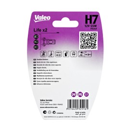 Valeo Halogen bulbs, H7-Life x2 blister x1, 32516