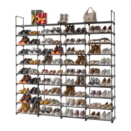 Zokeke 10 Tiers Shoe Rack Storage Organizer Shoe Shelf Organizer for Entryway Holds 80 Pairs Shoe, Stackable Shoe Cabinet Shoe Rack
