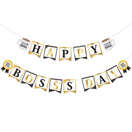 Levfla Boss Day Banner Happy Boss's Day Decors The Best Boss Ever Boss Day Party Supplies Boss Day Decorations for Office