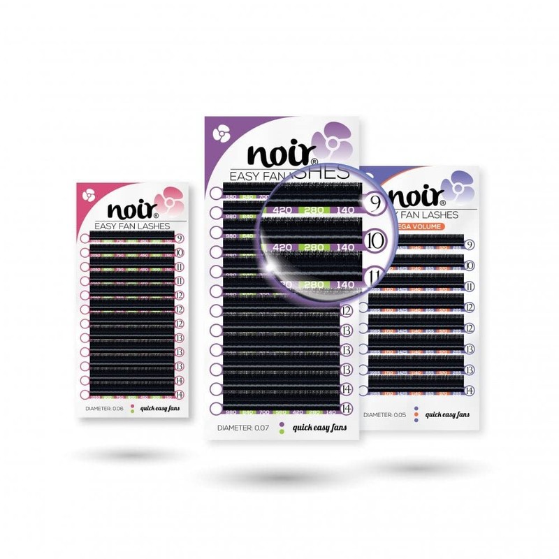 Noir Volume Lashes Easy Fan Lashes D curl 0.07 Mixed