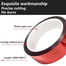 Qrity 2 Rolls Craft Decorative Tape 15mm x 50m Masking Tape for DIY Arts Crafts Packaging Decoration Red