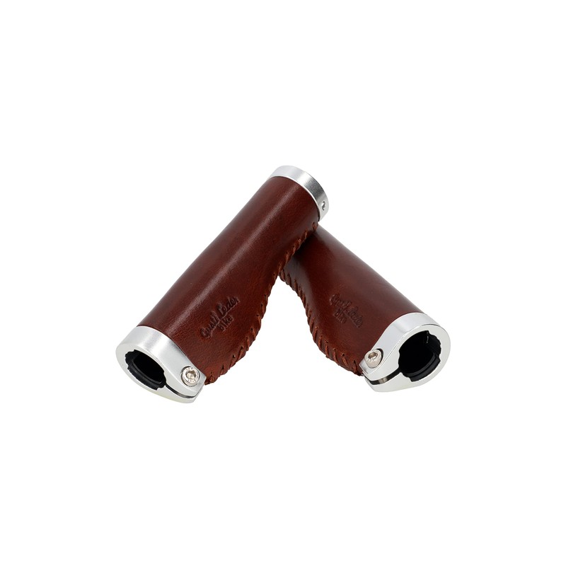 Gusti Phil A. Leather Handlebar Grip, Bicycle Handle, Brown Leather,