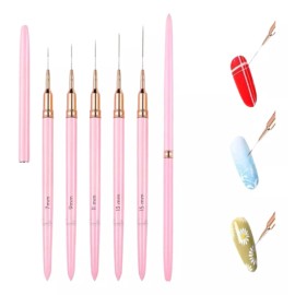 Xiaoya 5 Pinceles Liner Fino Mano Alzada, Decoración Uñas Acrílicas