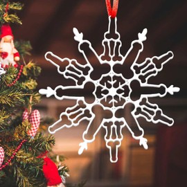 Snowflake Christmas Ornament,Funny Snowflake Ornament Funny Christmas Decorations,Funny Christmas Ornament Funny Christmas Hanging Ornaments,Funny Christmas Baubles for Festive Party Home Office