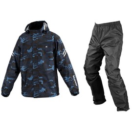 Komine 03-5393 RK-5393 Men’s Breathter Motorcycle Rainwear Fiato, Rain Suit, Blue Camo, L