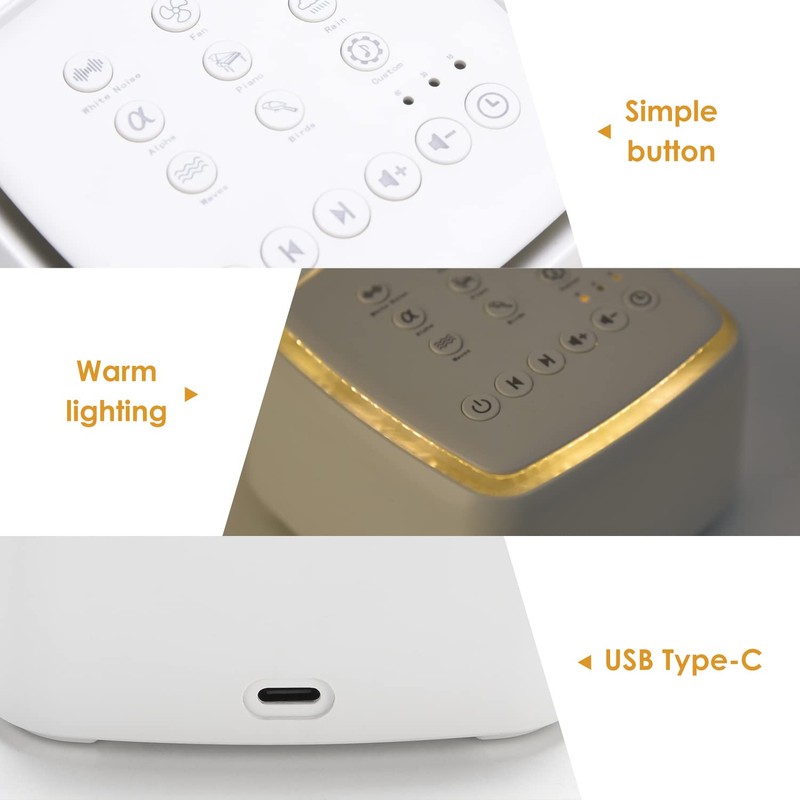 Sound Machine White Noise Machine with 30 Soothing Sounds and
