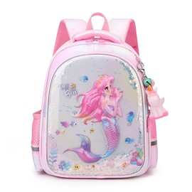Cosbanana Princess Ariel Backpack, Elementary School Student Children, Backpack, Lightweight, Kids' Backpack, Sequin, Children's Backpack, Includes Charm, For Girls, Boys, Travel, Kindergarten