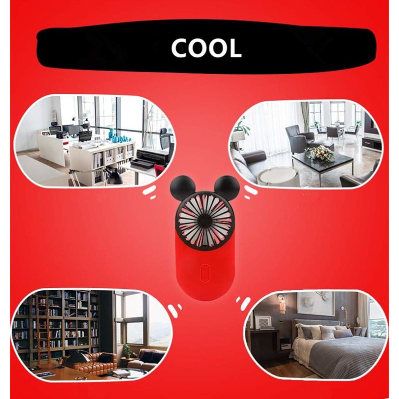 DECVO Cute Personal Mini Fan, Handheld & Portable USB Rechargeable
