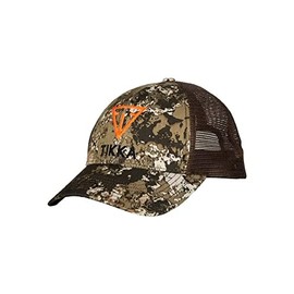 Beretta Men's High-Performance Hunting Camo Structured Cotton Twill Front Trucker Mesh Back Cap with Tikka Logo, Wideland Veil