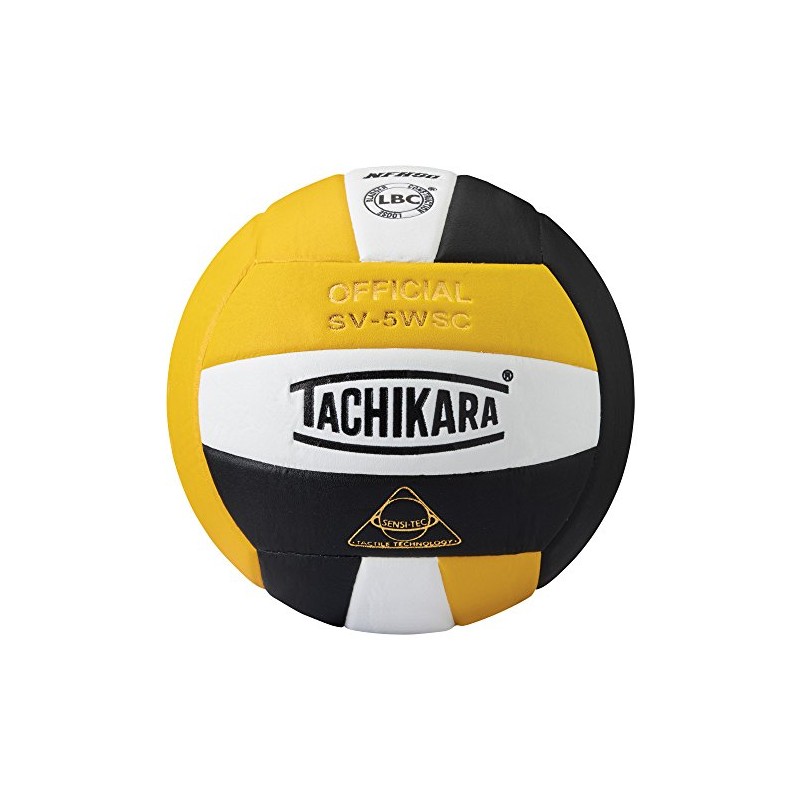 Tachikara Sensi-Tec Composite High Performance Volleyball, Gold/White/Black