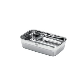 RÖSLE FLEXX 2GO - Contenitore rettangolare da 1,0 l, in acciaio inox, adatto al microonde e al forno fino a 150 °C, lavabile in lavastoviglie, colore: Argento