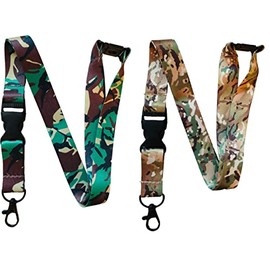 British Army Camo Neck Lanyard with Detachable Buckle & Safety Breakaway (Woodland Disruptive WDP)