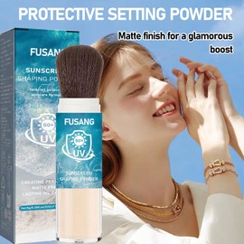 Fusang Mineral Powder Sunscreen for Face,Sunscreen Powder SPF 50 PA++++,Long Lasting Oil Control Scalp Sunscreen Powder,Breathable Brush On Sunscreen Powder for All Skin