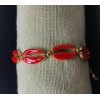 Unbranded String Cowrie Sea shell Red and Gold Bracelet or