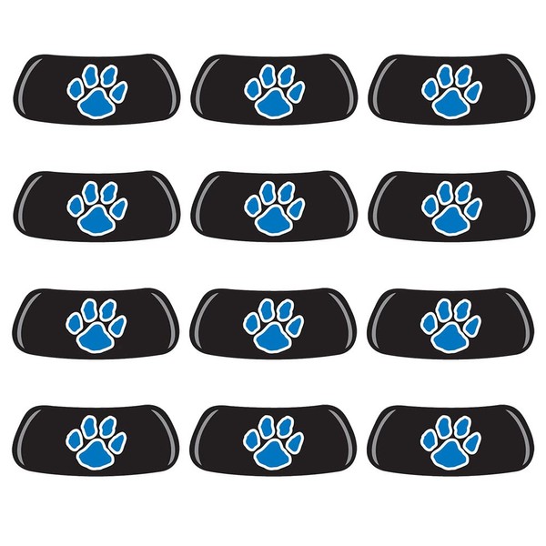 Anderson's Light Blue Paw with White Outline EyeBlacks, 12 Pairs per Package, School Spirit, Face Stickers, Sports Fan Gear, Football Cheerleader Accessories, Homecoming