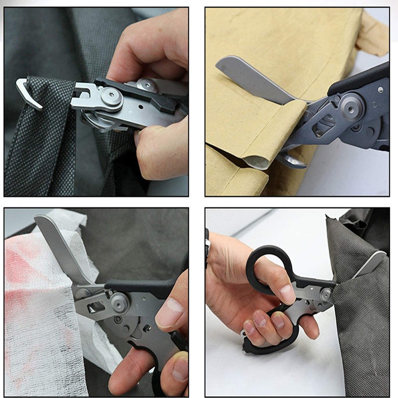Almabbg Folding Pliers Scissors,6 in 1 Portable Response Emergency Shears