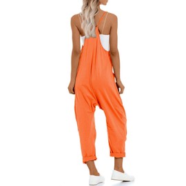 UNIANKIYA - Monos de una pieza para mujer, casual, sin mangas, tirantes delgados, overol de verano, trajes de playa, día festivo 2025, Naranja claro, Large