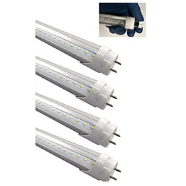 Fulight (4-Pack) Not-a-Plug-and-Play (Type B) & UV Blacklight T8 LED Tube Light (Clear) - 4FT 48-Inch 18W, 390-395nm, F32T8, F34T12/BL, Double-End Powered, 85-265VAC
