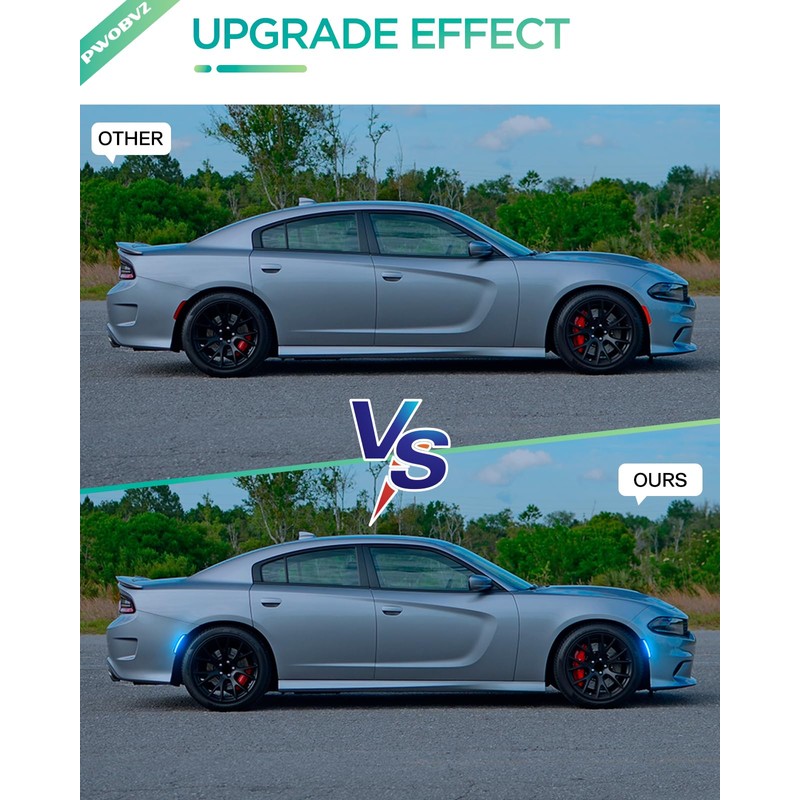 PWOBVZ Blue LED Side Marker Lights for Dodge Charger 2015