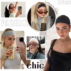 PROPOG Women's Summer Hair Band, Cotton Headband, Non-Slip Hair Bands, Elastic Headband, Sweat, Soft Hairband, Pack of 3, Hair Accessories, Women for Yoga, Workout, Running, Sports