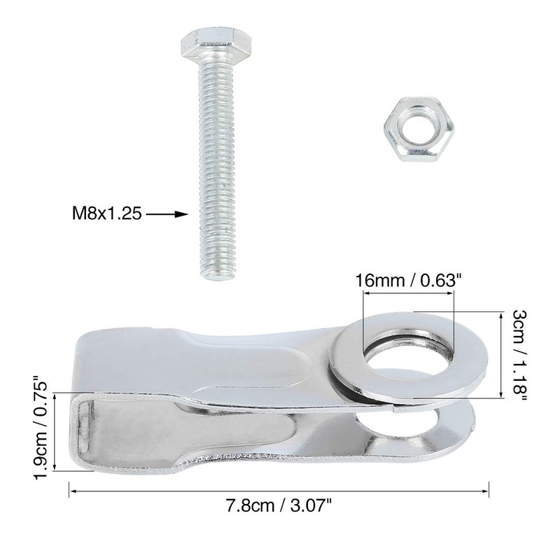 F FIERCE CYCLE Pair 16mm ChromeMotorcycle Chain Axle Adjuster Tensioner