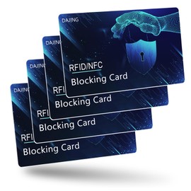 DAJING RFID Shielding Card 4-Piece Set - Ultra Thin Credit Card Bank Card Protector, Anti Theft, Anti Brushing, and Anti demagnetization (Blue Version -4-Piece Set)