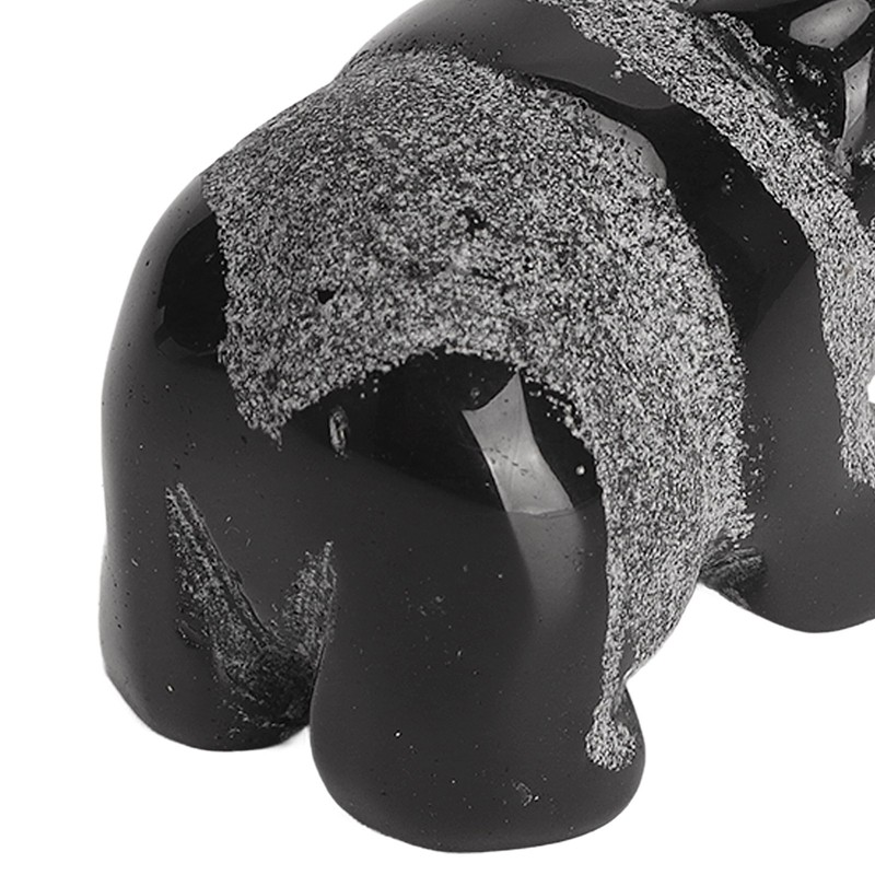 2pcs Panda Statue Obsidian Frosted Cute Mini Ingenious Handcrafted Panda