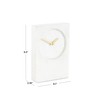Deco 79 Marble Minimalistic Rectangular Clock with Recessed Numberless Clockface,