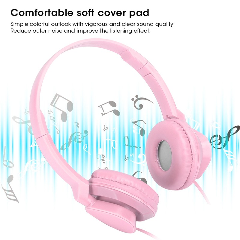 Wired Headphones Over Ear Headsets Stereo Sound Earphone with Mic
