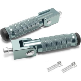 Motorcycle M8 Foot Pegs 90 Degree Foldable Bike Pegs CNC Anti-Skid Universal For Super73 Yamaha Honda Suzuki Aprilia Electric Car Motorbike Scooter Mini Bike Ebike Dirt Bike Go Kart (Titanium, Type A)