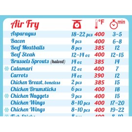 Intel Kitchen Air Fryer Cooking Times Magnet Cookbook Lid Accessories Ninja Cheat Sheet Chart - Pressure Cooker Air Fryer Combo
